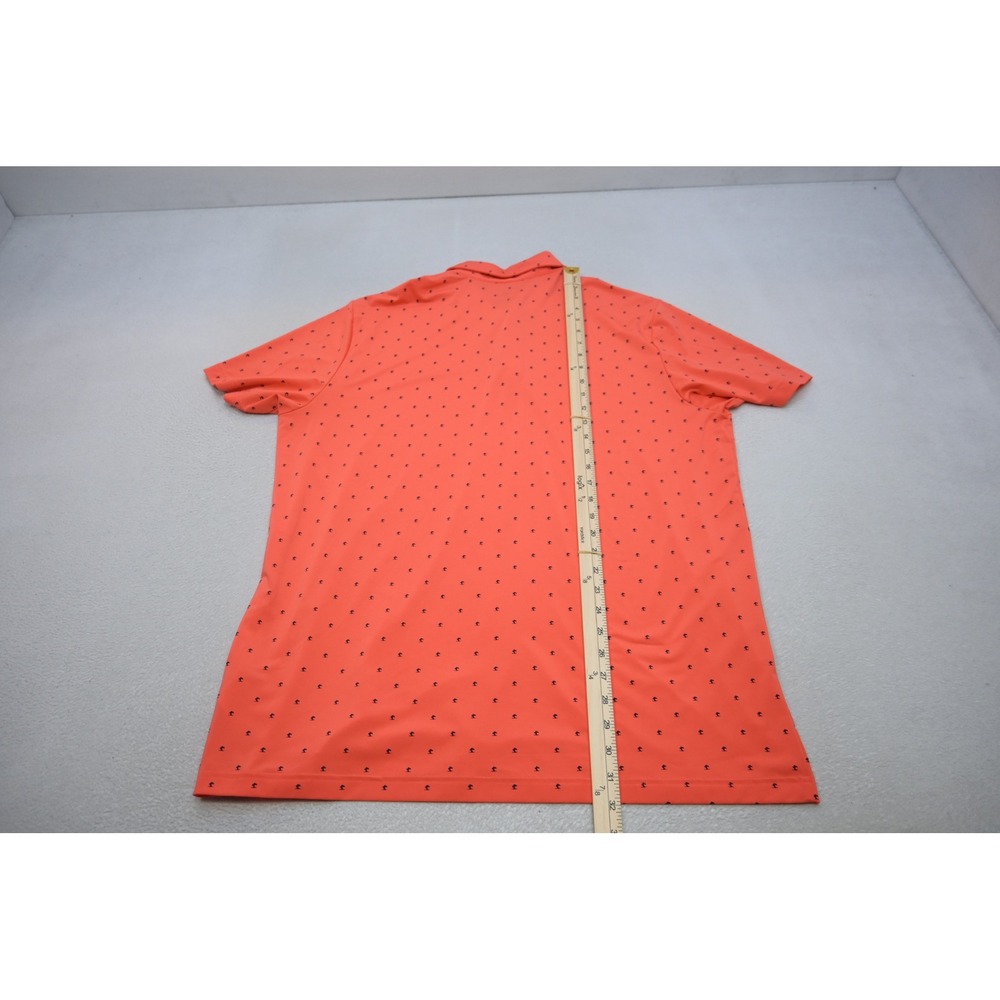 Adidas Golf Polo Men XL Orange Palm Tree Print Primegreen Performance Shirt - Picture 11 of 11
